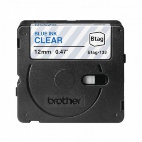 Brother BTAG-133, Bleu sur transparent, Brother, P-touch PT-N10, PT-N20, PT-N25BT, 1,2 cm, 4 m, 1 pièce