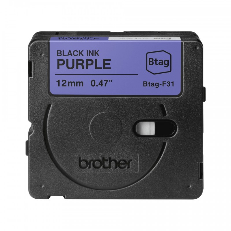 Brother BTAG-F31, Noir sur violet, Brother, P-touch PT-N10, PT-N20, PT-N25BT, 1,2 cm, 4 m, 1 pièce