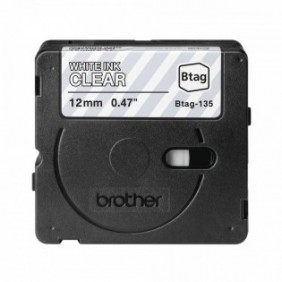 Brother BTAG-135, Blanc sur transparent, Brother, P-touch PT-N10, PT-N20, PT-N25BT, 1,2 cm, 4 m, 1 pièce