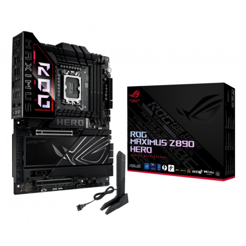 ASUS ROG MAXIMUS Z890 HERO, Intel, LGA 1851 Socket V1, Intel Core Ultra Series 2, DDR5-SDRAM, 192 Go, DIMM
