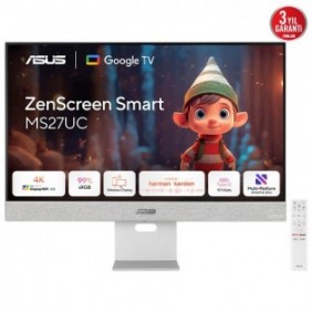 ASUS ZenScreen Smart Monitor MS27UC, 68,6 cm 27", 3840 x 2160 pixels, 4K Ultra HD, LCD, 5 ms, Gris