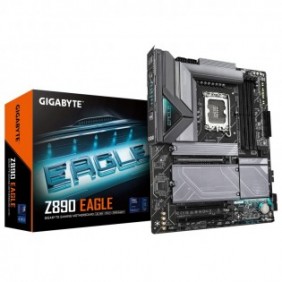 Gigabyte Z890 EAGLE Carte Mère - Prend en charge les processeurs Intel Core Ultra Série 2, VRM 14+1+2 phases, jusqu'à 8800MHz DDR5 , 1x PCIe 5.0 M.2 + 3x PCIe 4.0 M.2, LAN 2,5GbE, USB4, Intel, LGA 1851 Socket V1, Intel Core Ultra Series 2, LGA 1851
