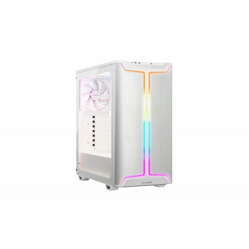 Be Quiet! Pure Base 501 Blanc | Boîtier PC vitré, Mini ATX  Micro ATX  ATX, 3 ventilateurs Pure Wings 3 140 mm PWM, bande ARGB, Midi Tower, PC, Blanc, ATX, micro ATX, Mini-ATX, Acrylonitrile-Butadiène-Styrène , Verre, Acier, Multi