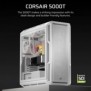 Corsair 5000T, Midi Tower, PC, Blanc, ATX, EATX, micro ATX, Mini-ITX, Plastique, Acier, Verre trempé, Jouer