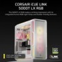 Corsair iCUE LINK 5000T LX RGB, Midi Tower, PC, Blanc, ATX, EATX, micro ATX, Mini-ITX, Plastique, Acier, Verre trempé, Jouer