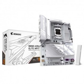 Gigabyte B850 AORUS ELITE WIFI7 ICE Carte Mère - AMD Ryzen 9000 Series CPUs, VRM numérique 12+2+1 phases, jusqu'à 8200MHz DDR5 , 1xPCIe 5.0 + 2xPCIe 4.0 M.2, LAN 2,5, WIFI 7, USB 3.2 Gen 2x2, AMD, Emplacement AM5, AMD Ryzen 7000 Series, AMD Ryzen 8000
