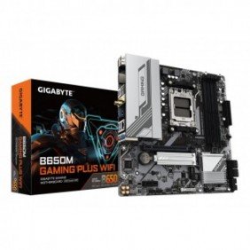 Gigabyte B650M GAMING PLUS WIFI Carte mère - Processeurs AMD Ryzen 9000, VRM 5+2+2 phases, jusqu'à 8000 MHz DDR5, 2xPCIe 4.0 M.2, LAN 2.5GbE, WIFI 6E, USB 3.2 Gen 1, AMD, Emplacement AM5, AMD Ryzen 7000 Series, AMD Ryzen 8000 Series, AMD Ryzen 9000
