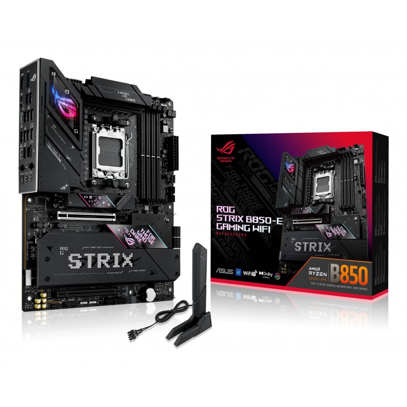 ASUS ROG STRIX B850-E GAMING WIFI, AMD, Emplacement AM5, AMD Ryzen 7000 Series, AMD Ryzen 8000 Series, AMD Ryzen 9000 Series, Emplacement AM5, DDR5-SDRAM, 192 Go