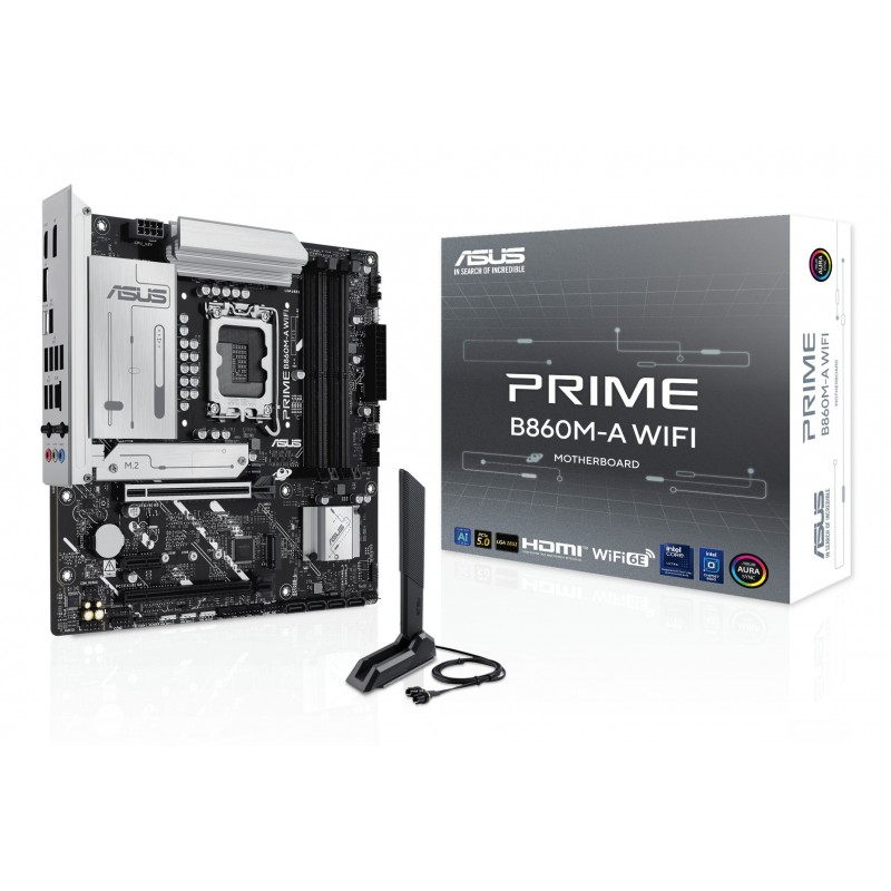 ASUS PRIME B860M-A WIFI, Intel, LGA 1851 Socket V1, Intel Core Ultra Series 2, LGA 1851, DDR5-SDRAM, 256 Go