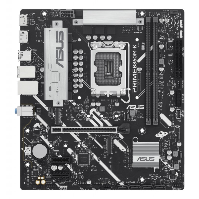 ASUS PRIME B860M-K, Intel, LGA 1851 Socket V1, Intel Core Ultra Series 2, LGA 1851, DDR5-SDRAM, 128 Go