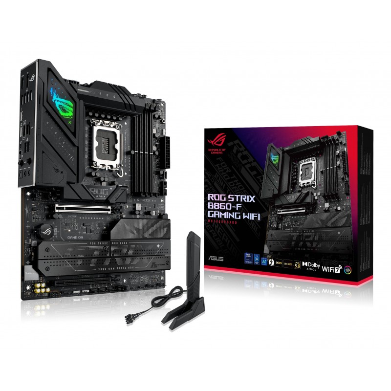 ASUS ROG STRIX B860-F GAMING WIFI, Intel, LGA 1851 Socket V1, Intel Core Ultra Series 2, DDR5-SDRAM, 256 Go, DIMM
