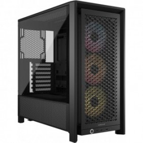 Corsair FRAME 4000D RS ARGB, Midi Tower, PC, Noir, ATX, EATX, micro ATX, Mini-ITX, Plastique, Acier, Verre trempé, Jouer