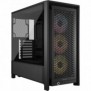 Corsair FRAME 4000D RS ARGB, Midi Tower, PC, Noir, ATX, EATX, micro ATX, Mini-ITX, Plastique, Acier, Verre trempé, Jouer