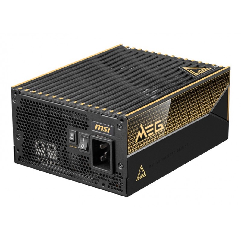 MSI MEG Ai1600T PCIE5, 1600 W, 100 - 240 V, Actif, 120 W, 1600 W, 120 W