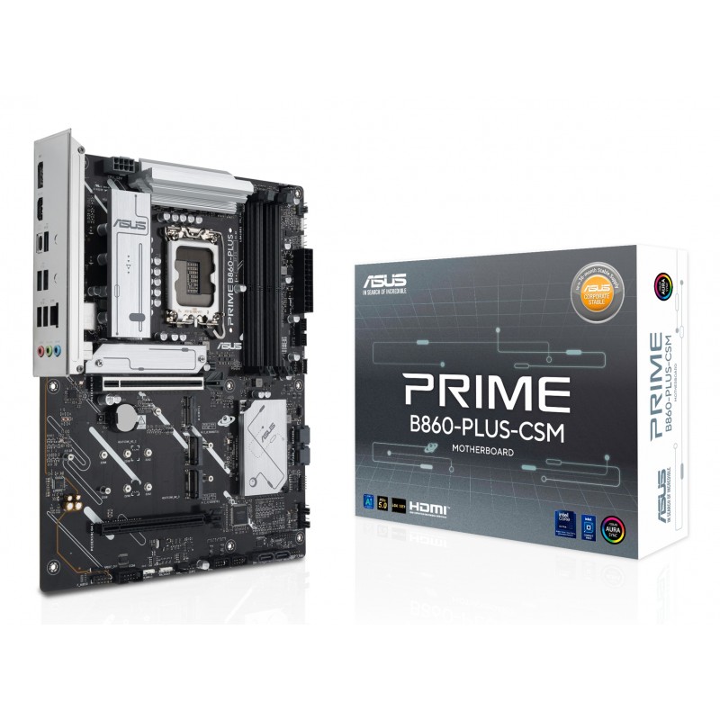 ASUS PRIME B860-PLUS-CSM, Intel, LGA 1851 Socket V1, Intel Core Ultra Series 2, DDR5-SDRAM, 256 Go, DIMM