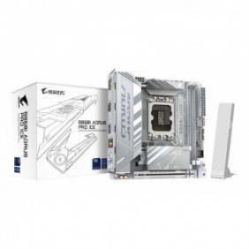 Gigabyte B860I AORUS PRO ICE Carte mère - Processeurs Intel Core Ultra, VRM 8+1+2+1 phases, jusqu'à 9200MHz DDR5, 1xPCIe 5.0 + 1xPCIe 4.0 M.2, LAN 2,5 GbE, WIFI 7, Thunderbolt 4, Intel, LGA 1851 Socket V1, Intel Core Ultra série 1, Intel Core Ultra