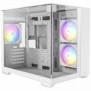 Antec CX600M Trio ARGB White, Mini Tower, PC, Transparent, Blanc, ITX, Micro-ITX, Verre, Acier, Verre trempé, Jouer