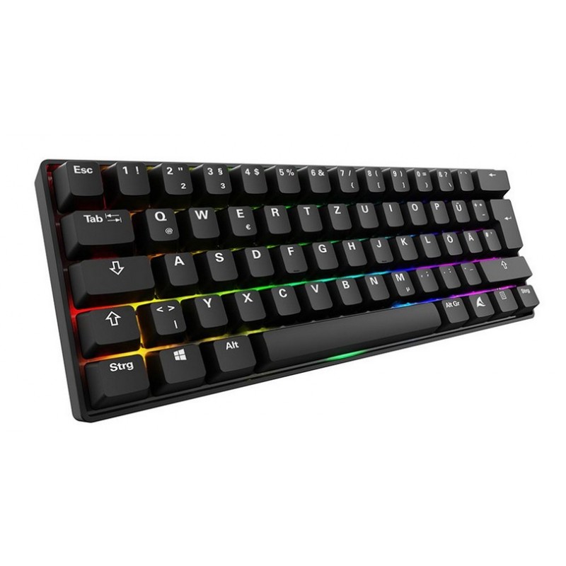 Sharkoon 100065630, 60%, Avec fil, USB, QWERTZ, LED RGB, Noir