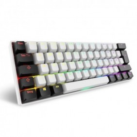 Sharkoon SGK50 S4, 60%, Avec fil, USB, QWERTZ, LED RGB, Blanc