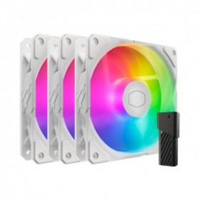 Cooler Master SickleFlow Edge 120 ARGB 3-pack Fan Kit White Edition, Ventilateur, 12 cm, 690 trmin, 2500 trmin, 120 m³h, Blanc