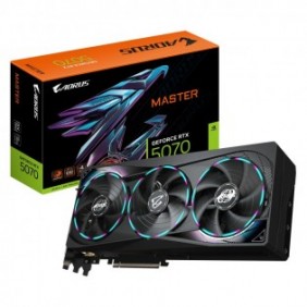 Gigabyte AORUS GeForce RTX 5070 MASTER 12G Carte Graphique - 12 Go GDDR7, 192 bits, PCI-E 5.0, 2715 MHz Core Clock, 3 x DP 2.1a, 1 x HDMI 2.1b, NVIDIA DLSS 4, GV-N5070AORUS M-12GD, GeForce RTX 5070, 12 Go, GDDR7, 192 bit, 7680 x 4320 pixels, PCI Express