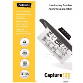 Fellowes Pochettes brillantes A4 125 microns, Transparent, A4, 222 mm, 1 mm, 306 mm, 5 kg