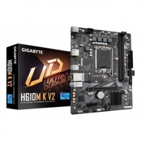 Gigabyte H610M K V2 Carte mère - Processeurs Intel Core 14? génération, jusqu'à 5600 MHz DDR5, 1xPCIe 3.0 M.2, LAN 1GbE, USB 3.2 Gen 1, Intel, LGA 1700, Intel® Celeron®, Intel Core i3 12th Gen, Intel Core i3 13th Gen, Intel Core i3 14th Gen