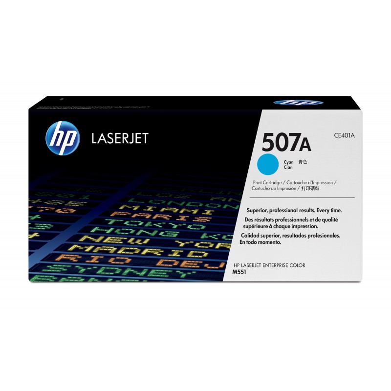HP 507A toner LaserJet cyan authentique, 5000 pages, 6000 pages, Cyan, 1 pièce
