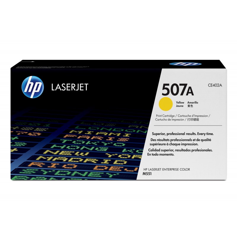 HP 507A toner LaserJet jaune authentique, 6000 pages, Jaune, 1 pièce