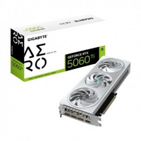 Gigabyte GeForce RTX 5060 Ti AERO OC 16G Carte Graphique – 16 Go GDDR7, 128 bits, PCI-E 5.0, 2647MHz Fréquence du processeur, 3 x DisplayPort, 1 x HDMI, GV-N506TAERO OC-16GD, GeForce RTX 5060 Ti, 16 Go, GDDR7, 128 bit, 7680 x 4320 pixels, PCI Express