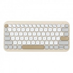 ASUS Marshmallow Keyboard KW100, 75%, Sans fil, Bluetooth, Commutateur de touche « ciseaux », QWERTZ, Beige, Gris, Blanc