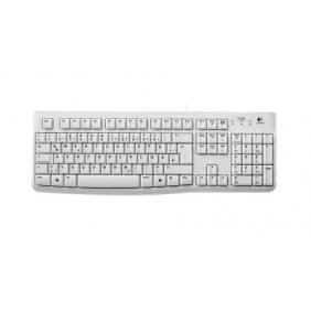 Logitech Keyboard K120 for Business, Taille réelle 100 %, Avec fil, USB, QWERTZ, Blanc
