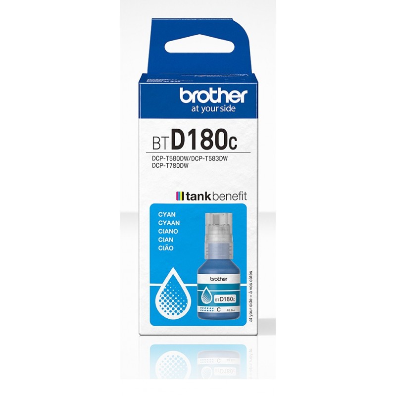 Brother BTD180C Bouteille d'encre cyan originale, Original, Cyan, Brother, DCP-T580DW, DCP-T583DW, DCP-T780DW, 5000 pages, 1 pièce