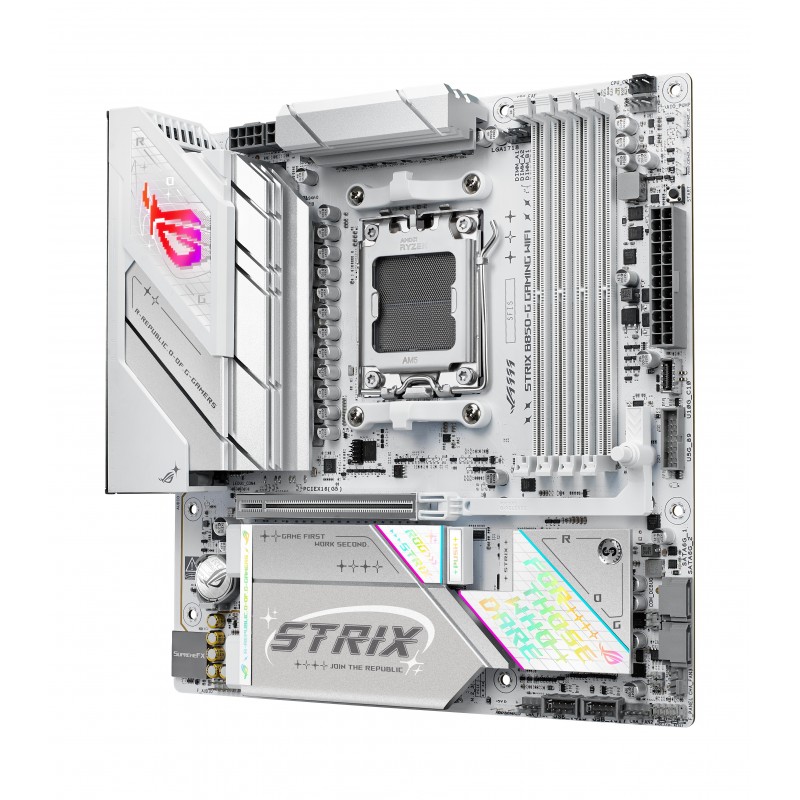 ASUS ROG STRIX B850-G GAMING WIFI, AMD, Emplacement AM5, AMD Ryzen 7000 Series, AMD Ryzen 8000 Series, AMD Ryzen 9000 Series, DDR5-SDRAM, 256 Go, DIMM