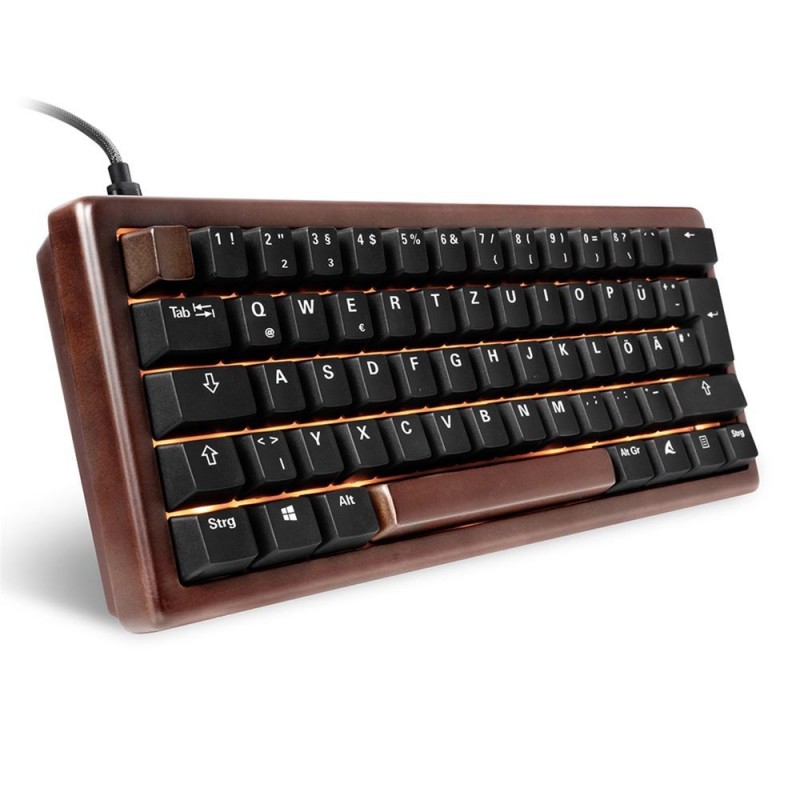 Sharkoon 100068100, 60%, Avec fil, USB, QWERTZ, LED RGB, Bois