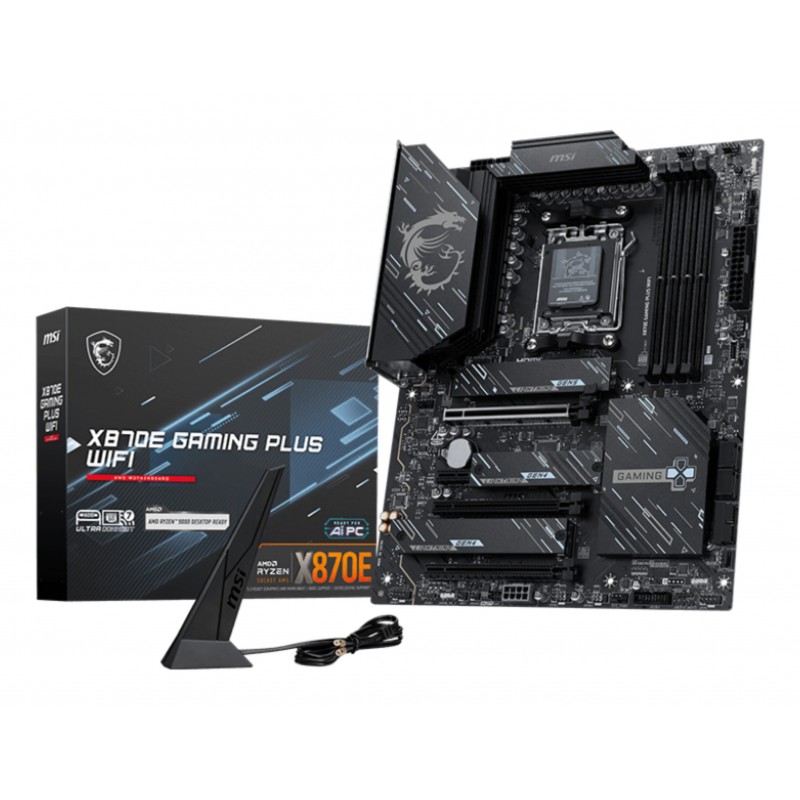 MSI X870E GAMING PLUS WIFI, AMD, Emplacement AM5, AMD Ryzen 7000 Series, AMD Ryzen 8000 Series, AMD Ryzen 9000 Series, Emplacement AM5, DDR5-SDRAM, 256 Go