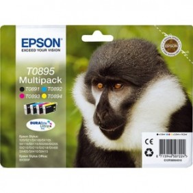 Epson Monkey Multipack "Singe" 4 couleurs - Encre DURABrite Ultra noire, cyan, magenta, jaune, Noir, Cyan, Magenta, Jaune, 5,8 ml, 3,5 ml, 1 pièce, Multi pack