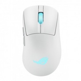 ASUS ROG Keris II Origin WHT, Droitier, Optique, RF Wireless + Bluetooth + USB Type-A, 42000 DPI, Blanc