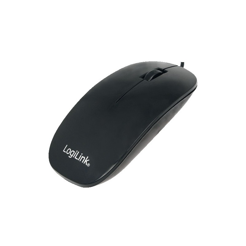 LogiLink ID0063, Ambidextre, Optique, USB Type-A, 1000 DPI, Noir