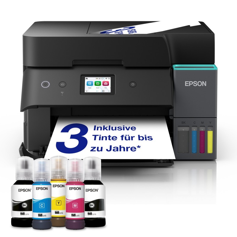 Epson EcoTank ET-4950, Jet d'encre, Impression couleur, 4800 x 1200 DPI, A4, Impression directe, Noir