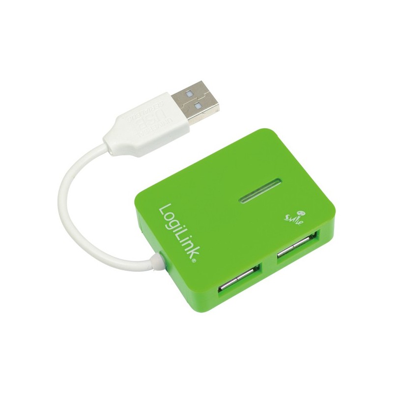 LogiLink USB 2.0 4-Port Hub, 480 Mbits, Vert, Windows 98SEME200XPVista20037, 450 g