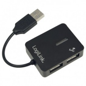 LogiLink USB 2.0 4-Port Hub, 480 Mbits, Noir, Windows 98SEME200XPVista20037, 450 g