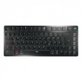 Cherry KW X ULP 2.0 MINI, Avec fil &sans fil, USB + RF Wireless + Bluetooth, Clavier mécanique, QWERTZ, LED, Noir