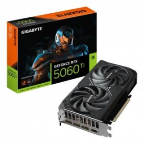 Gigabyte GeForce RTX 5060 Ti WINDFORCE MAX OC 8G Carte Graphique – 8 Go GDDR7, 128 bits, PCI-E 5.0, 2587 MHz Fréquence du processeur, 3 x DisplayPort, 1 x HDMI, NVIDIA DLSS 4, GV-N506TWF2MAX OC-8GD, GeForce RTX 5060 Ti, 8 Go, GDDR7, 128 bit, 7680 x