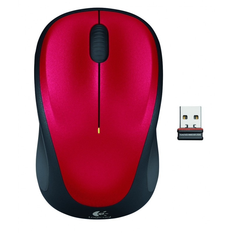 Logitech 910-002496, Ambidextre, Optique, RF sans fil, Rouge
