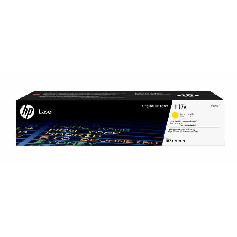 HP Cartouche de toner laser authentique 117A, jaune, 700 pages, 0 pages, Jaune, 1 pièce
