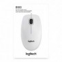 Logitech B100 Optical Usb Mouse f Bus, Ambidextre, Optique, USB Type-A, 800 DPI, Blanc