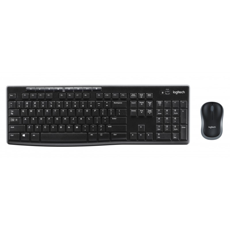 Logitech MK270, Taille réelle 100 %, Sans fil, RF sans fil, QWERTZ, Noir, Souris incluse