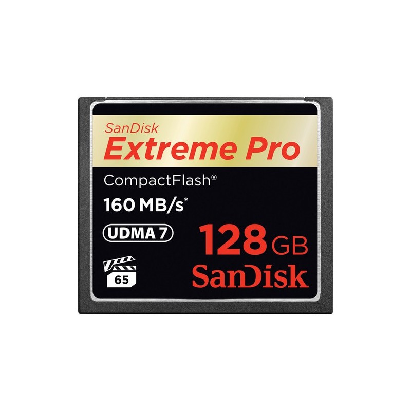 SanDisk 128GB Extreme Pro CF 160MBs, 128 Go, CompactFlash, 160 Mos, 150 Mos
