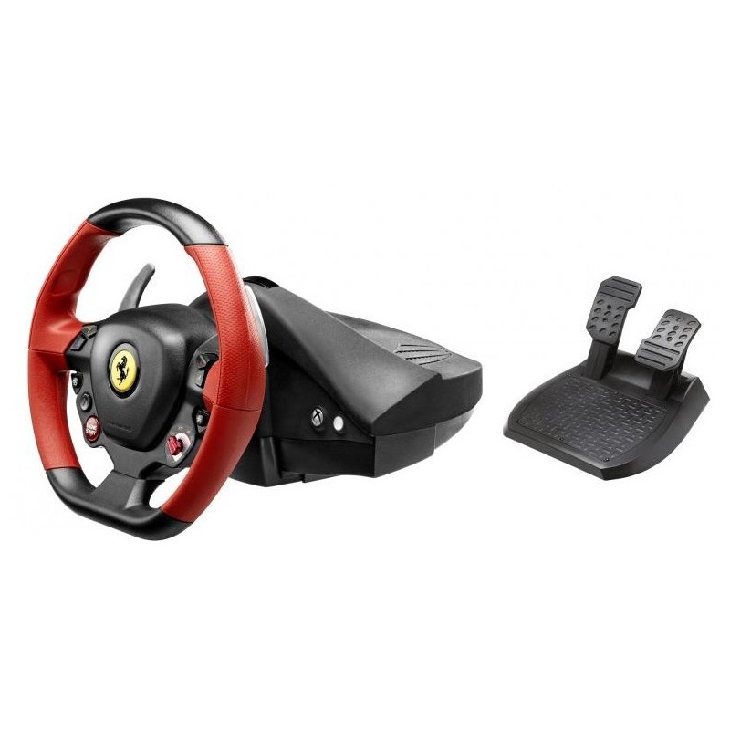 ThrustMaster Ferrari 458 Spider, Volant + pédales, Xbox One, Croix directionnelle, Avec fil, Noir, Rouge, 370 mm